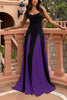 ChromaChic™ - Spaghetti Strap Color Block Swing Maxi Party Dress