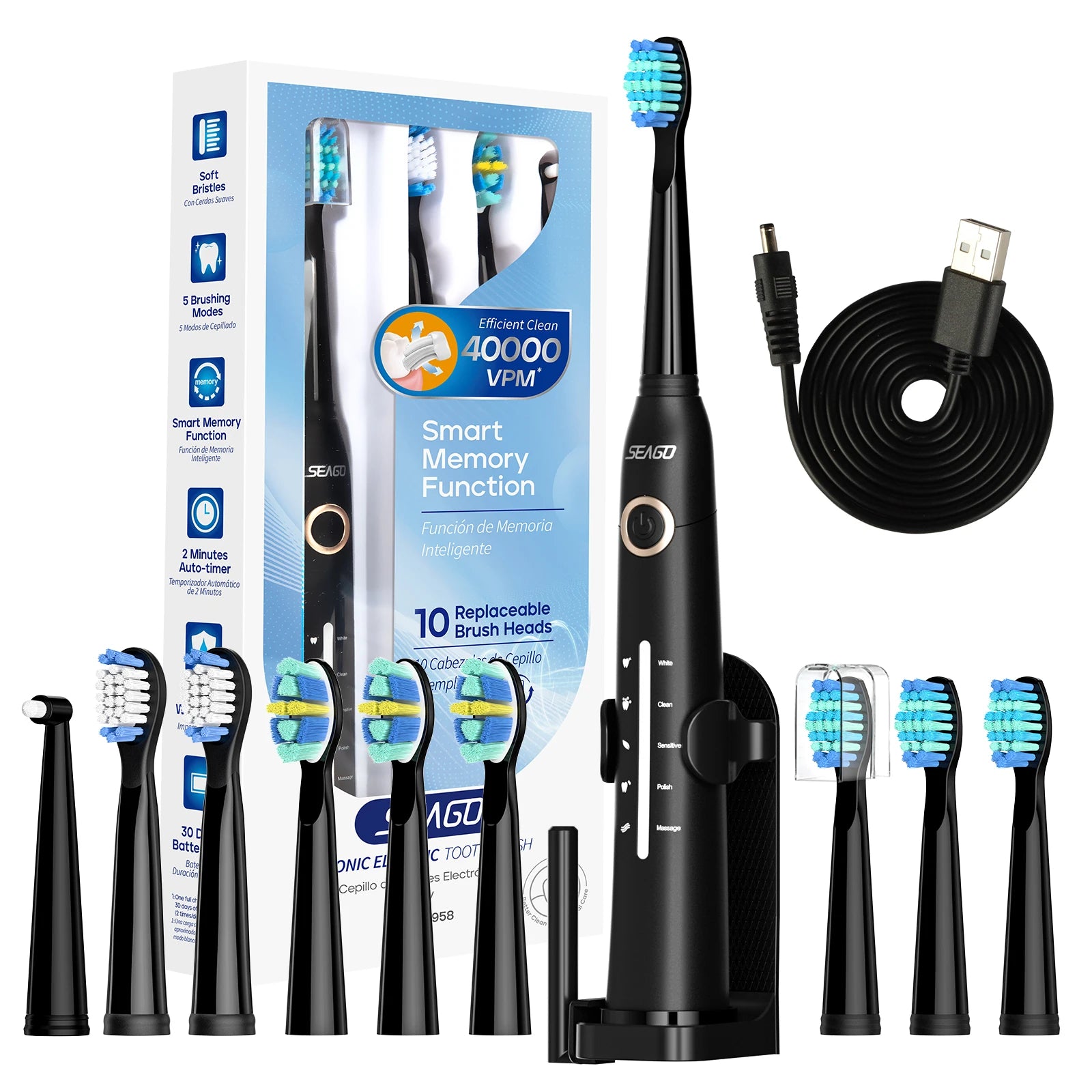 Ecobrush™ - Rechargeable Ultrasonic Electric Toothbrush