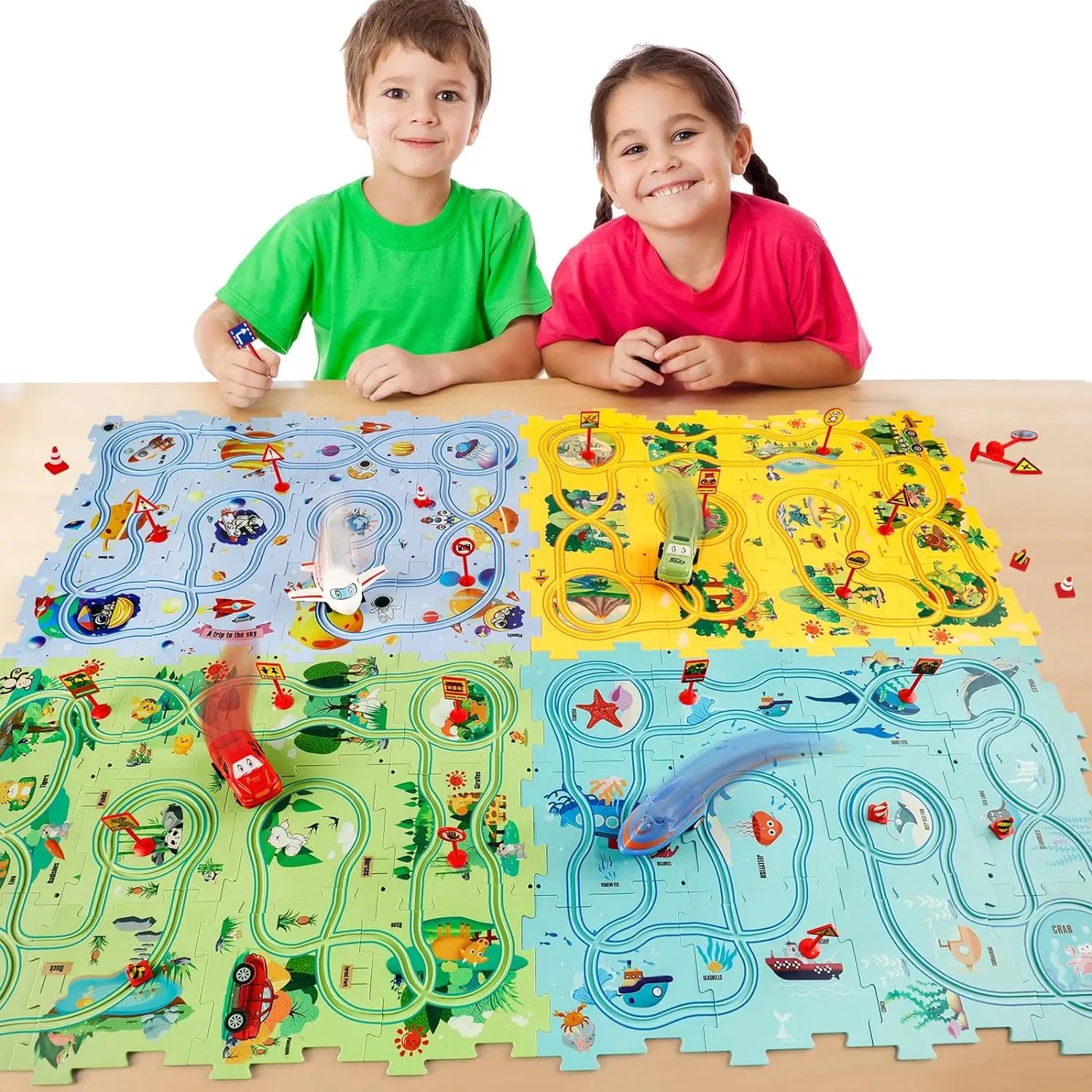 PopCa™ - Puzzle Racer Kids Car Track Set