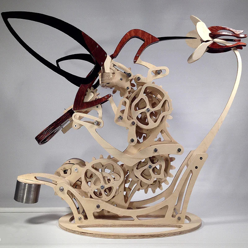 FlutterWood™ Kinetic Sculpture - Handcrafted Wooden Hummingbird in Motion